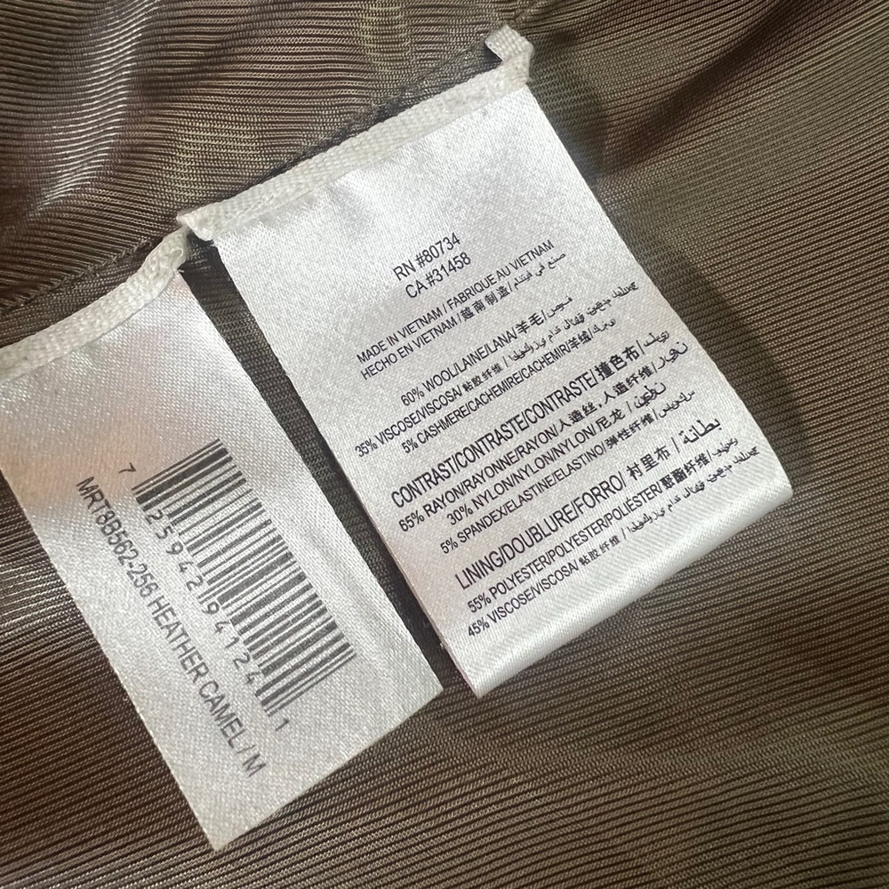 EUC. 90s [BCBG] Camel Military Moto Coat | Cashmere + Wool Beige Jacket | Medium - Picture 10 of 15